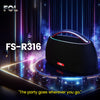 FOL FS-R316 Portable Party Speaker – RGB Lights, Wireless Bluetooth, 360° Sound. Take the party anywhere with durable design & high-fidelity audio.