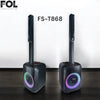 Here are two FOL FS-T868 party speaker stand with different side, and they have a long timbre part with a big bass part, they will be monster on the party