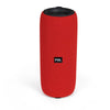 D14 Portable Bluetooth Speaker Front View – A sleek red cylindrical wireless speaker with a minimalist design and FOL brand logo.