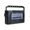 Back view with solar panel: FOL FR-04 portable radio with an integrated solar panel for eco-friendly charging, ideal for outdoor and emergency use.
