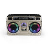 Top view of Portable Radio FR-06, a compact boombox with Bluetooth, USB, and TF music player connectivity, showcasing its control panel