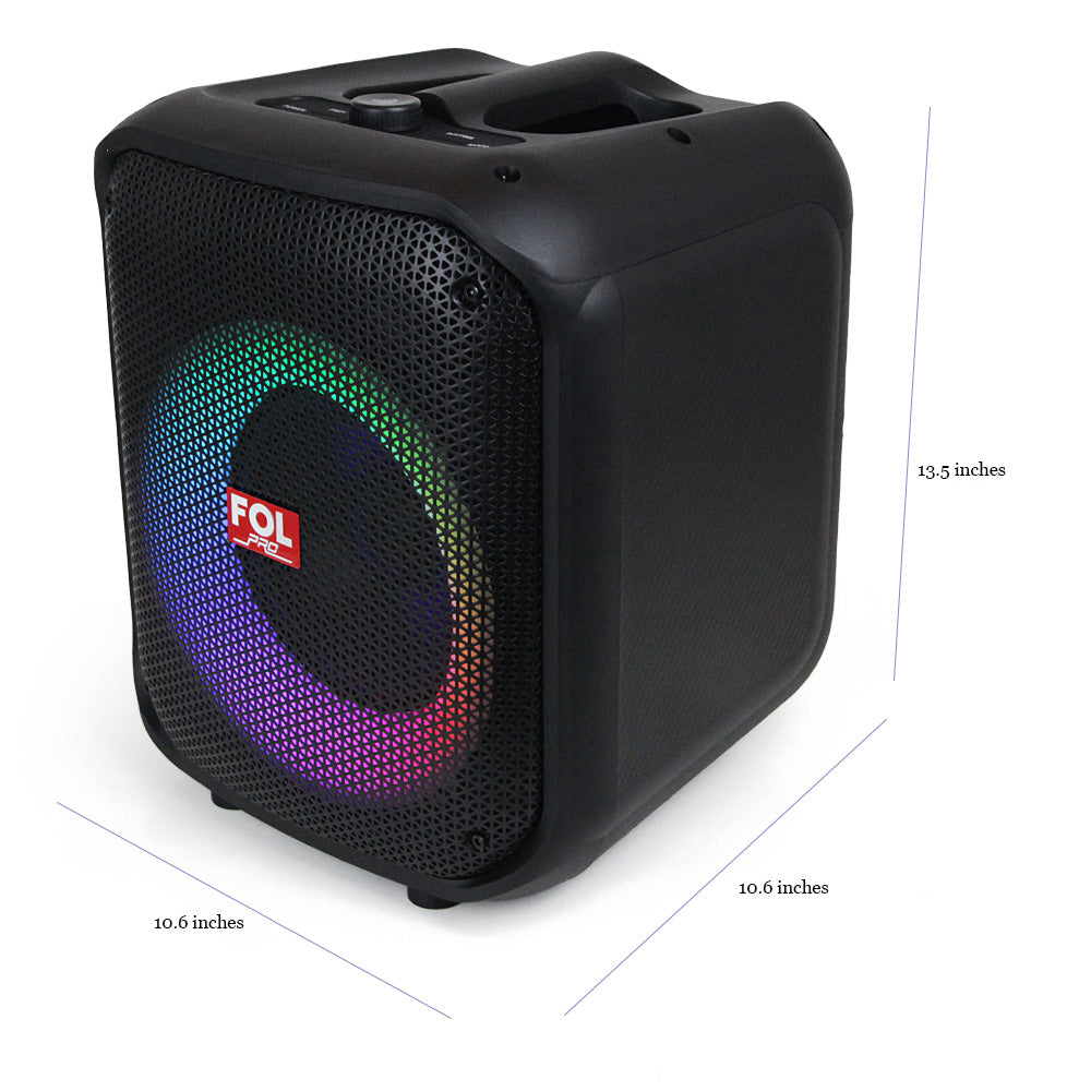 FOL FS-L1206 TWS Bluetooth speaker with vibrant LED ring light and compact design