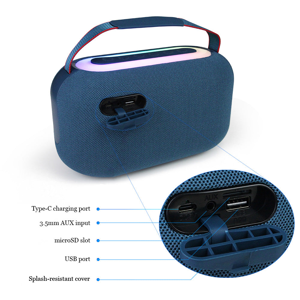 Front view of FS-R318 vintage-style speaker with wood finish and built-in FM/AM tuner