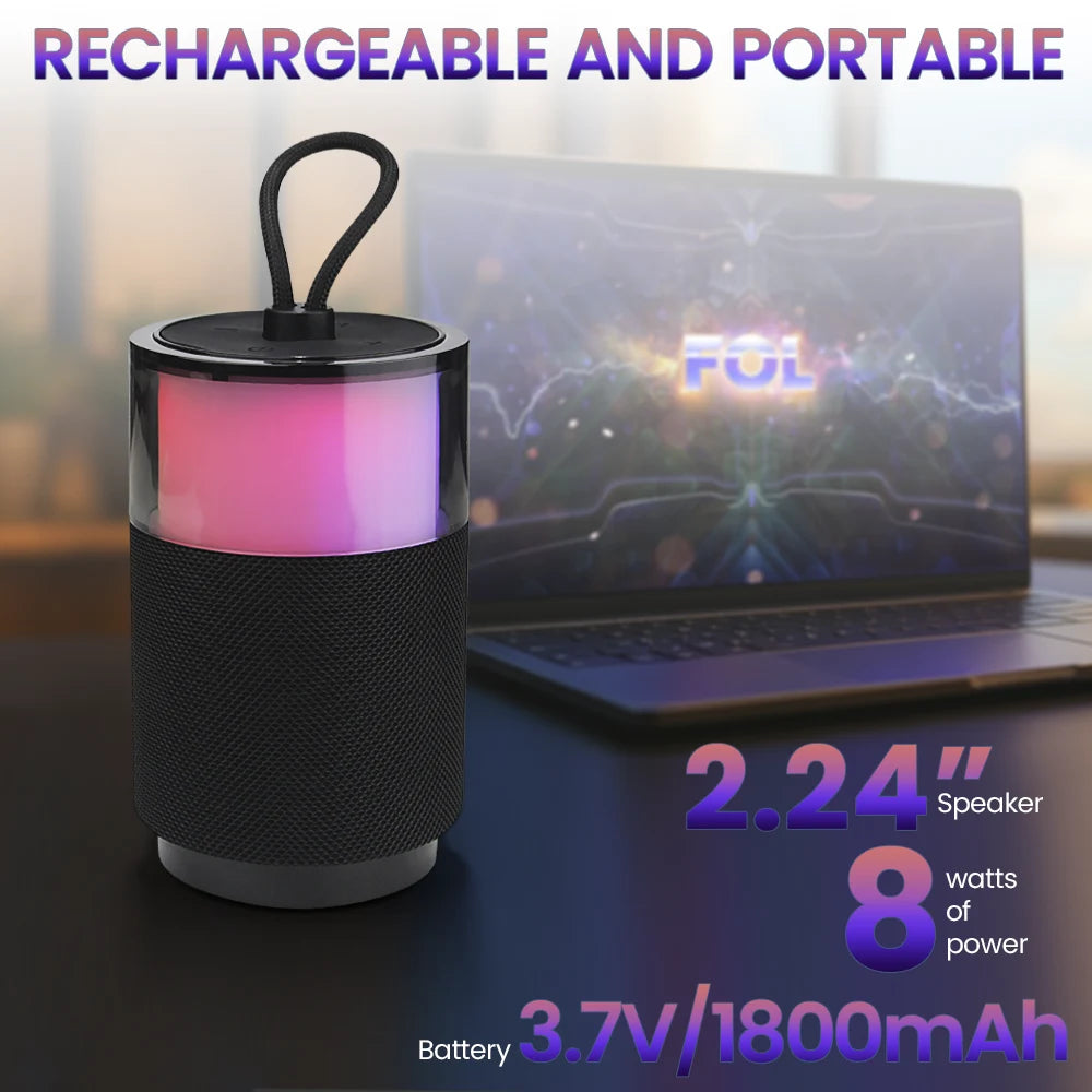 Portable Bluetooth Speaker with RGB Light FS-S123