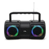 Front-facing image of FOL FS-S886 portable Bluetooth speaker with colorful ring lights