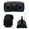 Rear view of FOL FS-S886 speaker highlighting connectivity ports: USB, microSD, AUX, and charging port