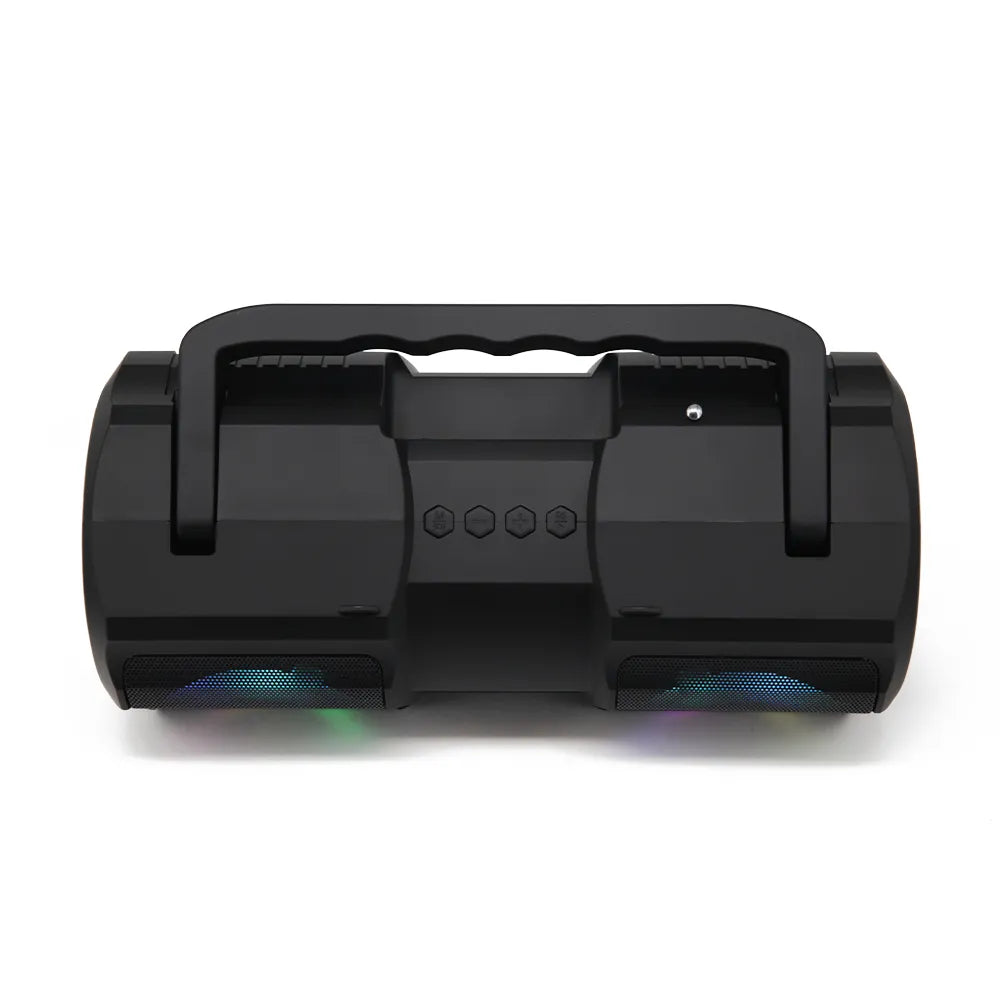 Top view of FOL FS-S886 speaker with control buttons and built-in carrying handle