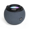 A gray FOL FS-S985 portable speaker with a circular light ring and a handle, showcasing its front view with a textured surface.