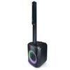 Front View with LED Effects: Party speaker FS-T868 with colorful LED ring lighting around the subwoofer.