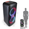 FOL FS-L2216 TWS Bluetooth speaker with dual LED woofers and vibrant light ring design